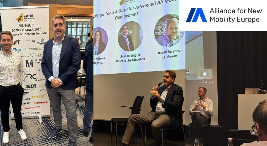 AME members Christoph Selig (Unisphere) and José Rodriguez (Bluenest) at eVTOL Insights